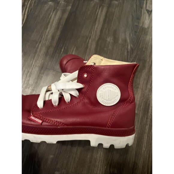 Palladium Men’s Red Burgundy Lugged Sneakers High Top Canvas Shoes Size 11 M - Picture 8 of 12